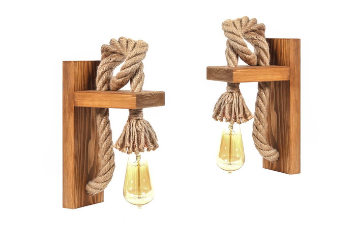 Opviq KN15 Juego de Lámparas de Pared de Abeto Marrón y Dorado
